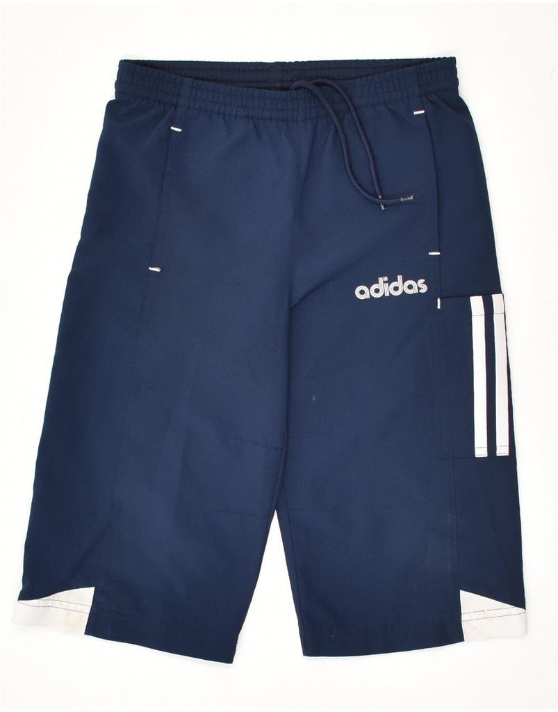 ADIDAS Boys Graphic Sport Shorts 5-6 Years Navy Blue Colourblock Polyester | Vintage Adidas | Thrift | Second-Hand Adidas | Used Clothing | Messina Hembry 