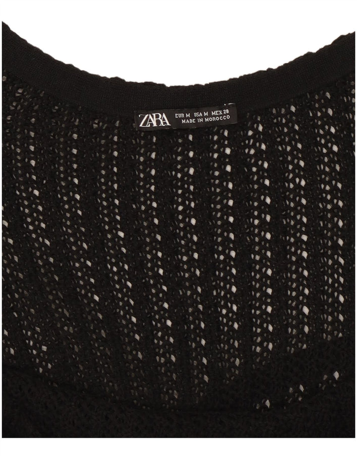 Zara Womens Sleeveless Knit Asymmetrical Dress UK 14 Medium Black