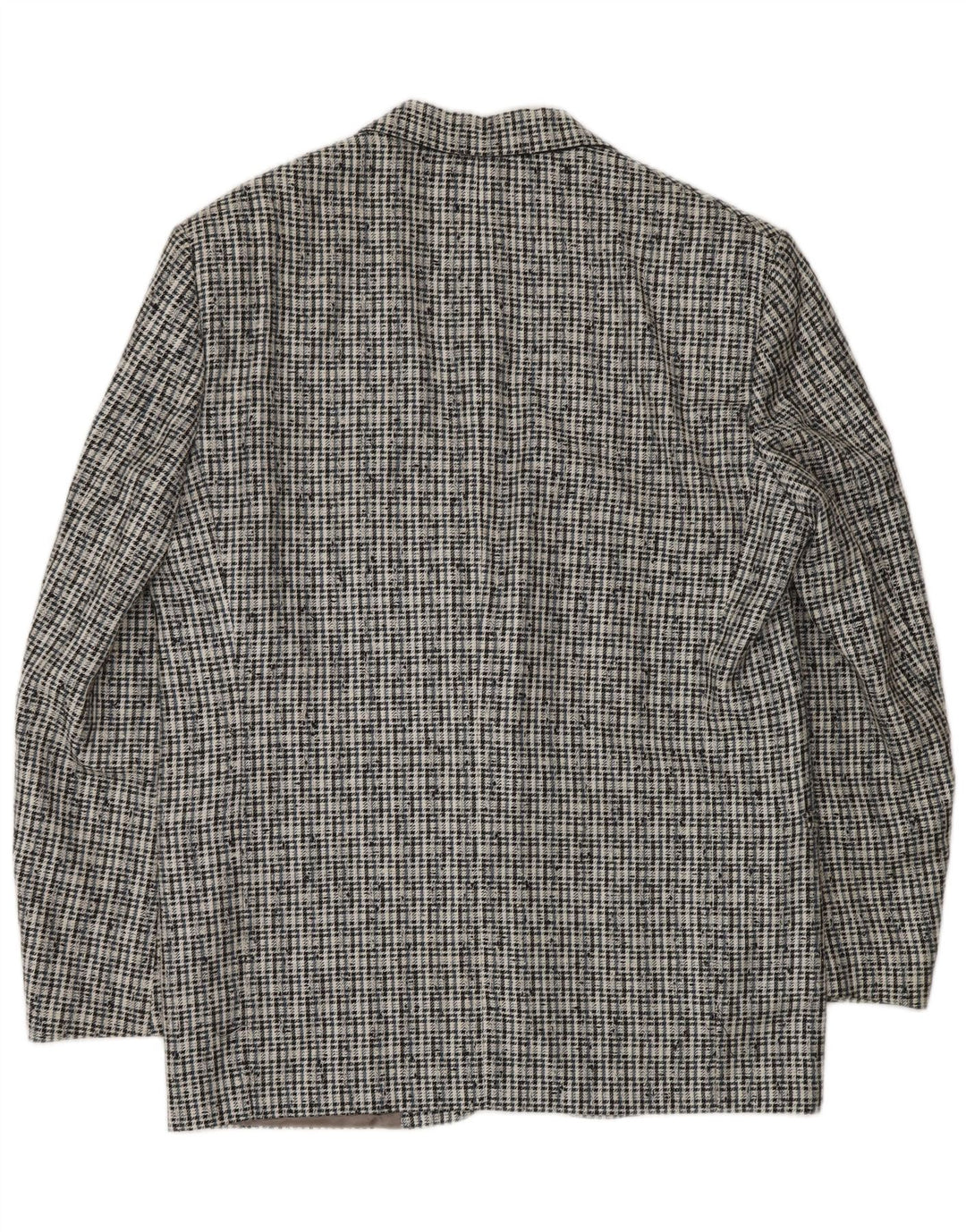 VINTAGE Mens 2 Button Blazer Jacket IT 50 Large Grey Check Polyester