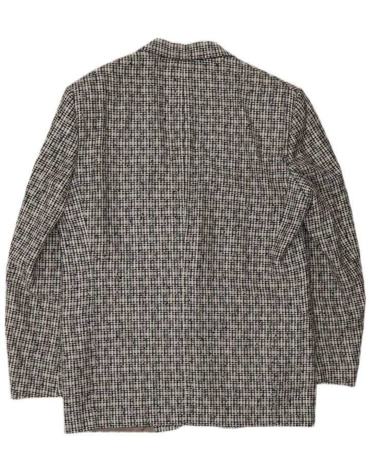 VINTAGE Mens 2 Button Blazer Jacket IT 50 Large Grey Check Polyester