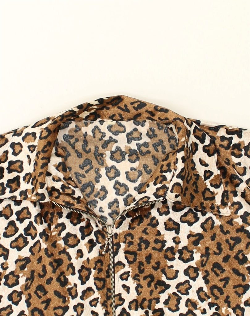 VINTAGE Womens Shirt UK 16 Large Brown Animal Print Polyester | Vintage Vintage | Thrift | Second-Hand Vintage | Used Clothing | Messina Hembry 