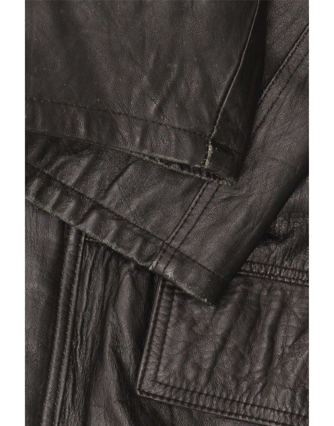 Vintage Mens Leather Coat IT 48 Medium Black