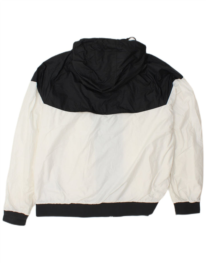 NIKE Mens Hooded Tracksuit Top Jacket XL White Colourblock Polyester