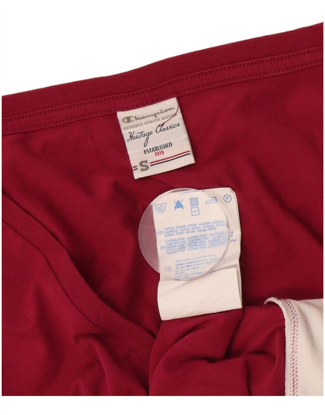 Champion Womens Heritage Classics Top Long Sleeve UK 10 Small Maroon Cotton