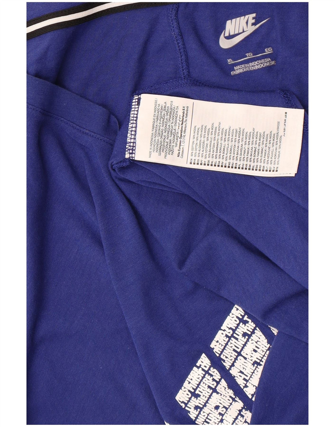 NIKE Womens Oversized Graphic Vest Top UK 18 XL Blue Cotton