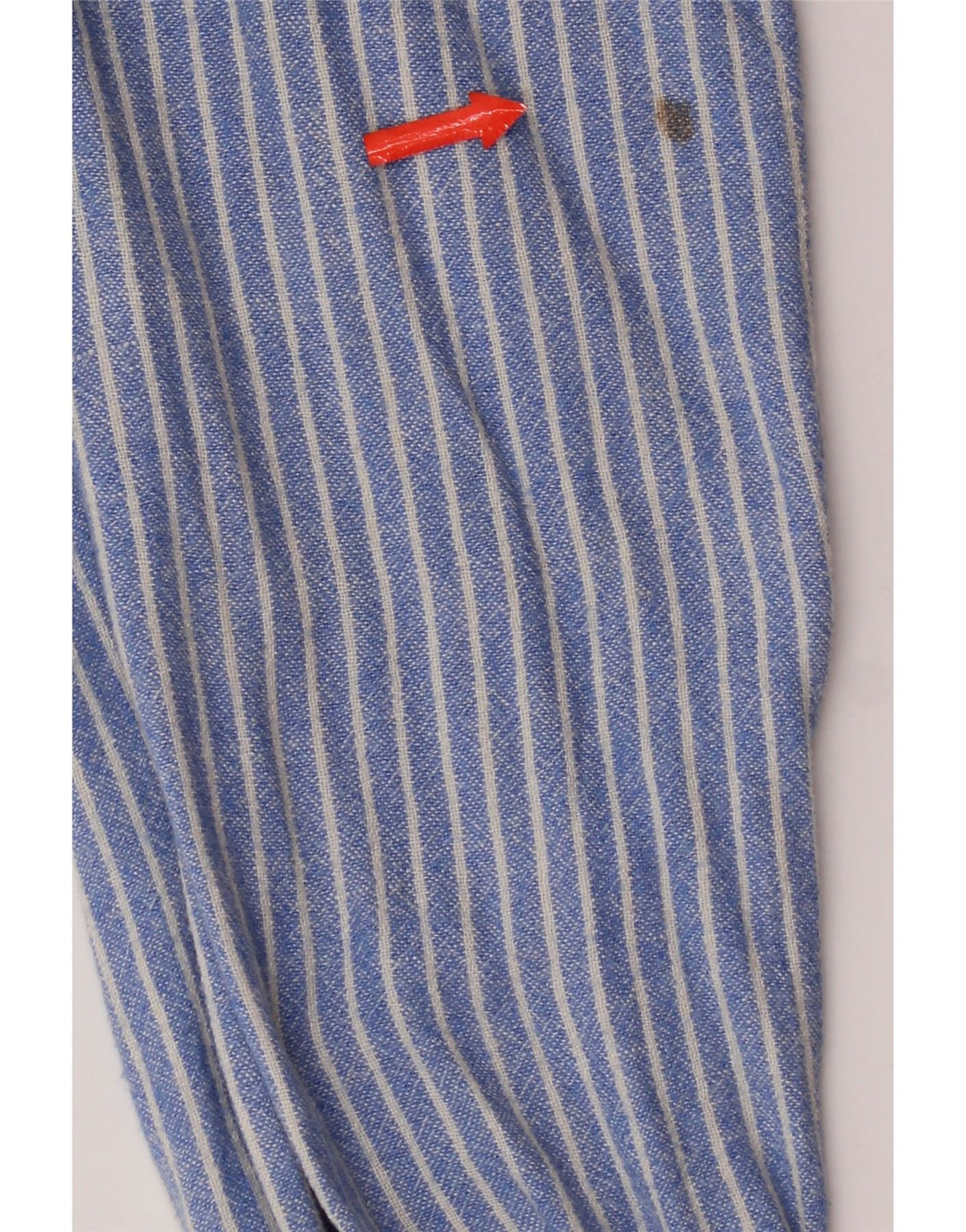 Crew Clothing Mens Shirt Medium Blue Pinstripe Linen