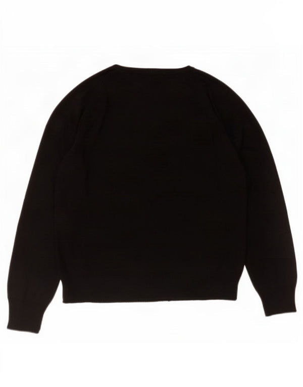 Zara Womens Boat Neck Jumper Sweater UK 16 Large Black Viscose