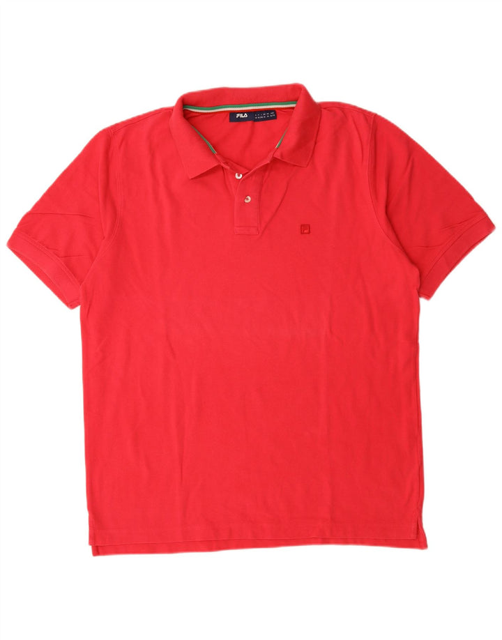 FILA Mens Polo Shirt XL Pink Cotton