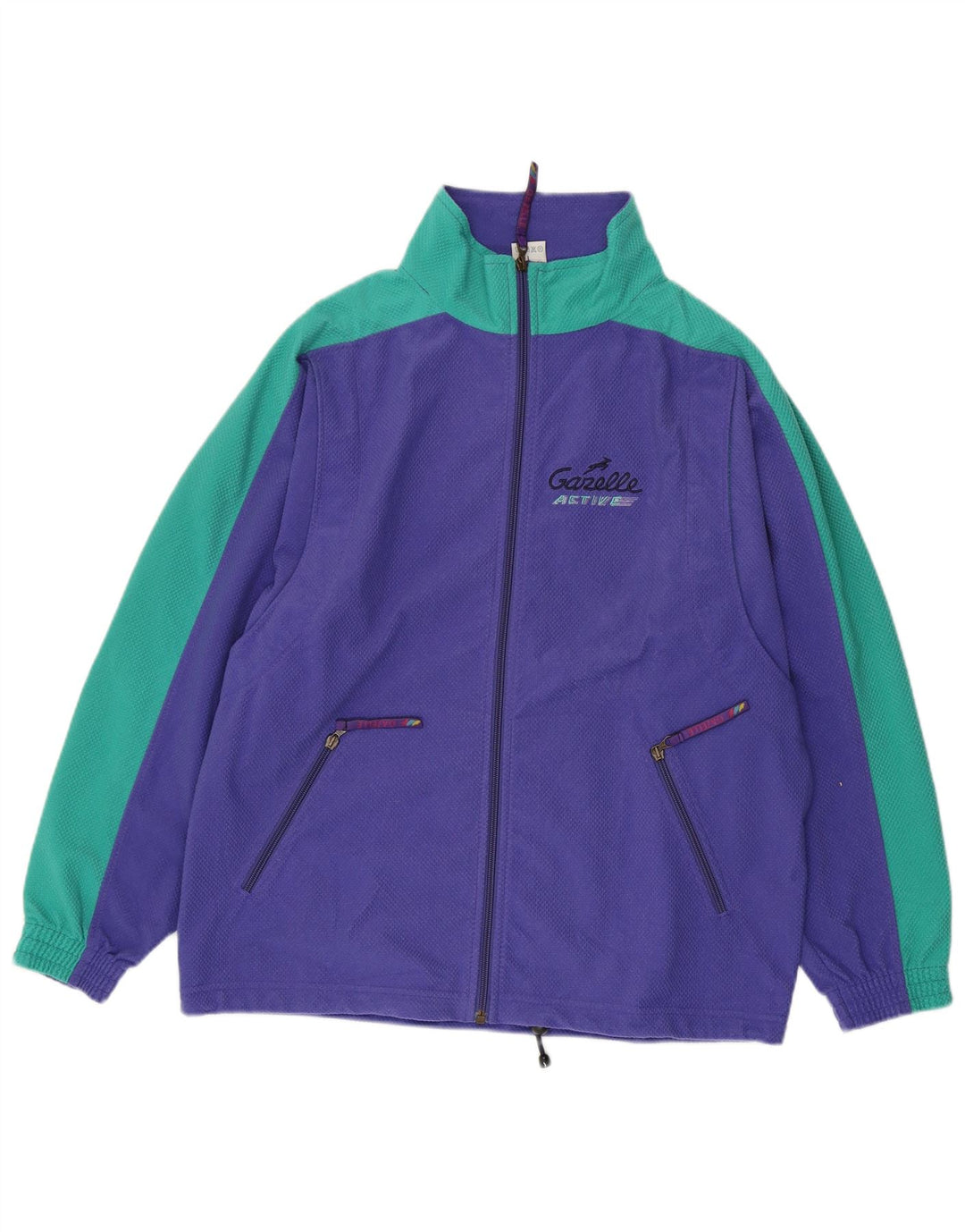 GAZELLE Mens Tracksuit Top Jacket Large Purple Colourblock Polyester