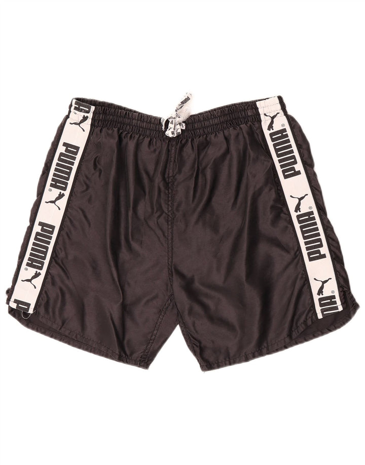 Puma Mens Graphic Sport Shorts Small Black Colourblock Nylon