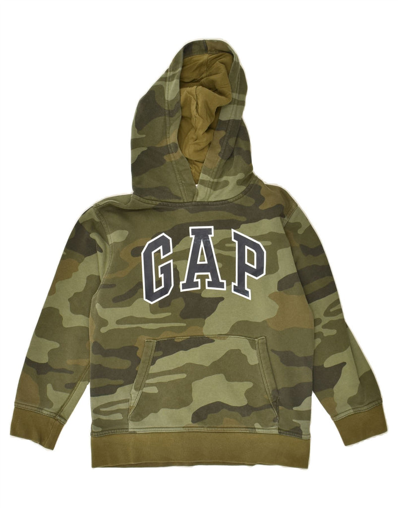 GAP Boys Graphic Hoodie Jumper 7-8 Years Medium  Khaki Camouflage Cotton | Vintage Gap | Thrift | Second-Hand Gap | Used Clothing | Messina Hembry 