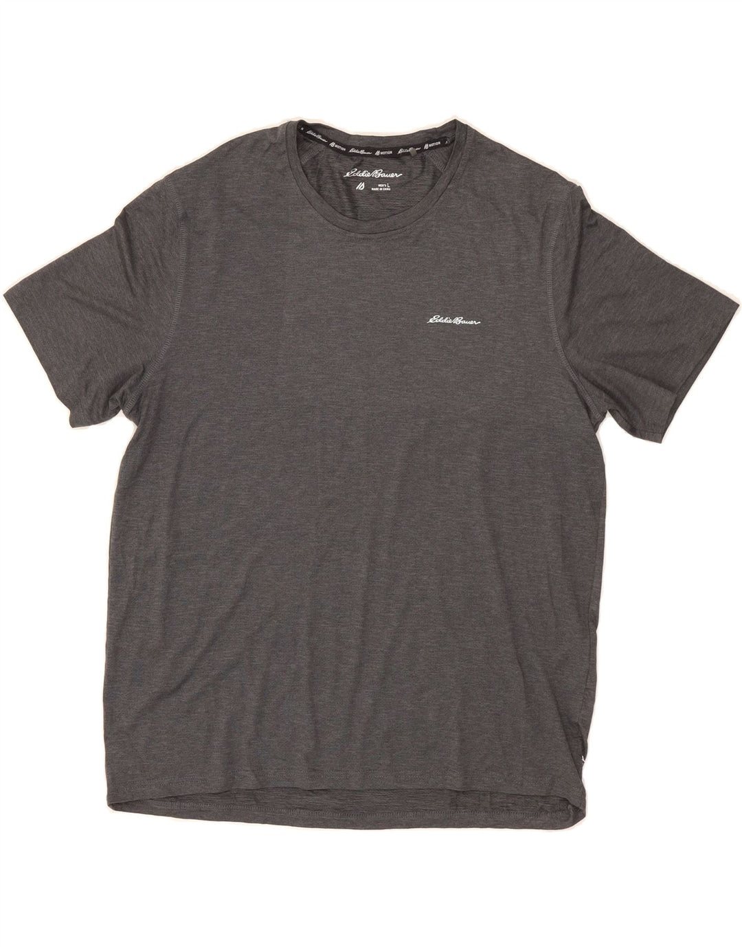 EDDIE BAUER Mens T-Shirt Top Large Grey Polyester Vintage Eddie Bauer and Second-Hand Eddie Bauer from Messina Hembry 