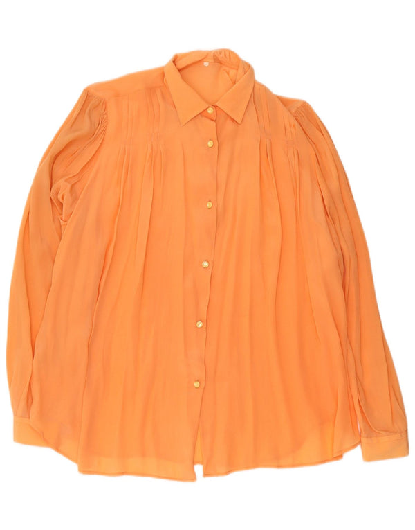 Vintage Womens Relaxed Fit See Through Shirt Blouse EU 40 Medium Orange
