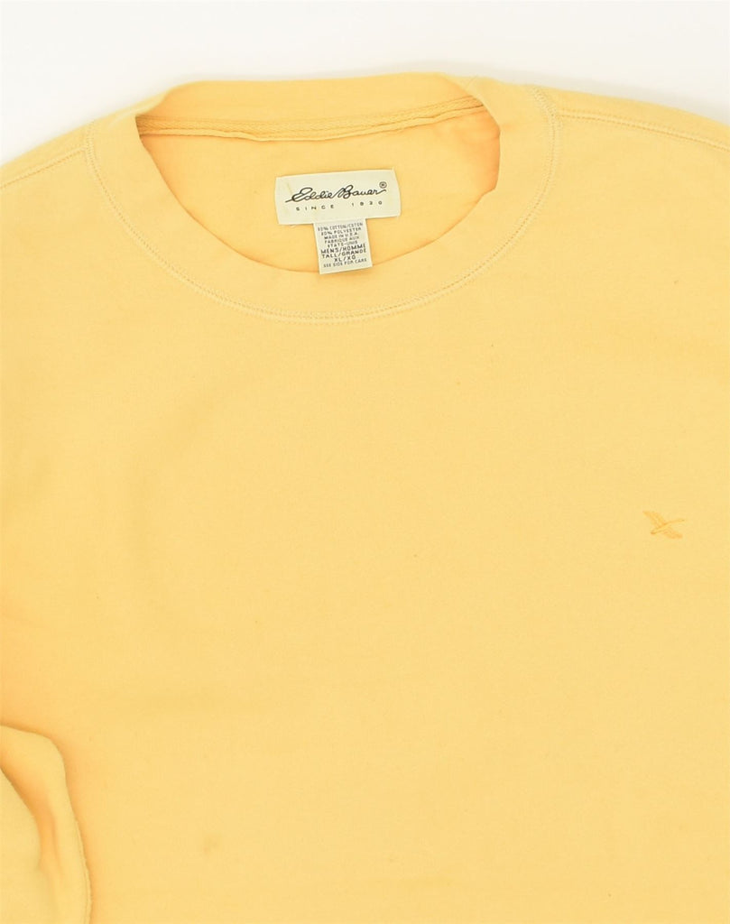 EDDIE BAUER Mens Tall Sweatshirt Jumper XL Yellow Cotton | Vintage Eddie Bauer | Thrift | Second-Hand Eddie Bauer | Used Clothing | Messina Hembry 