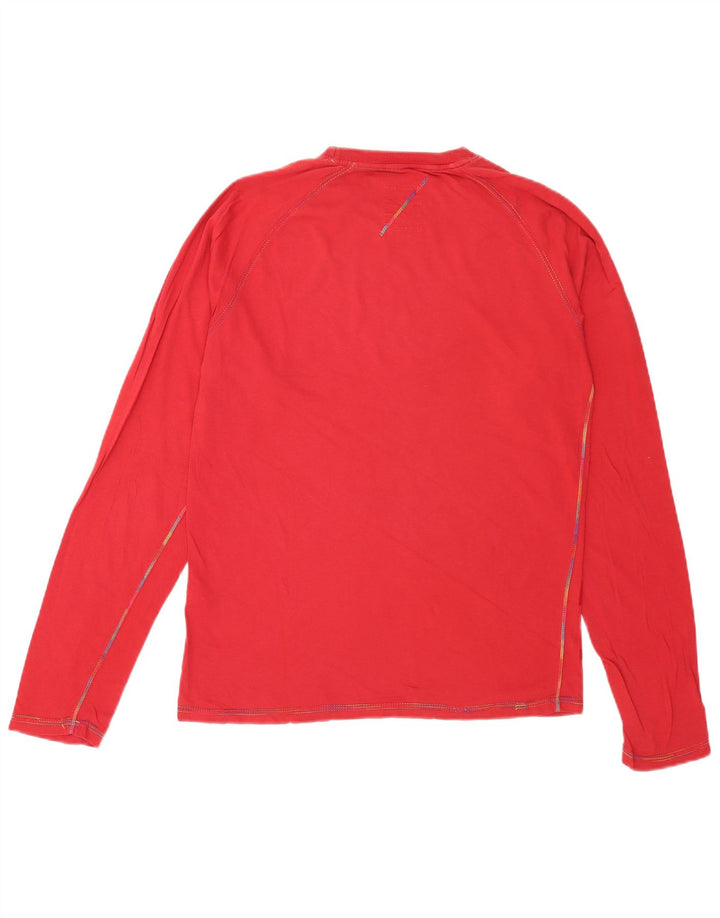 Jack & Jones Mens Graphic Top Long Sleeve Large Red Cotton