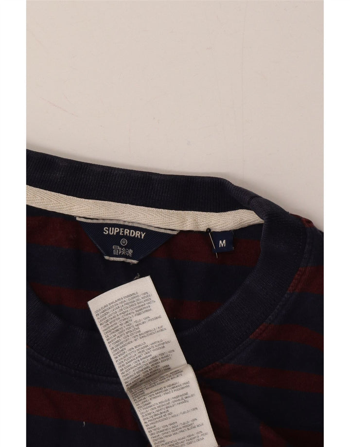 SUPERDRY Mens T-Shirt Top Medium Navy Blue Striped Cotton Vintage Superdry and Second-Hand Superdry from Messina Hembry 