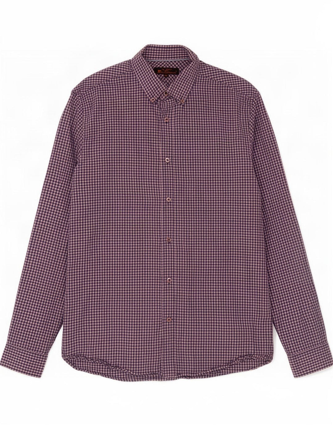 Ben Sherman Mens Shirt Size 15 1/2 Medium Blue Gingham Cotton