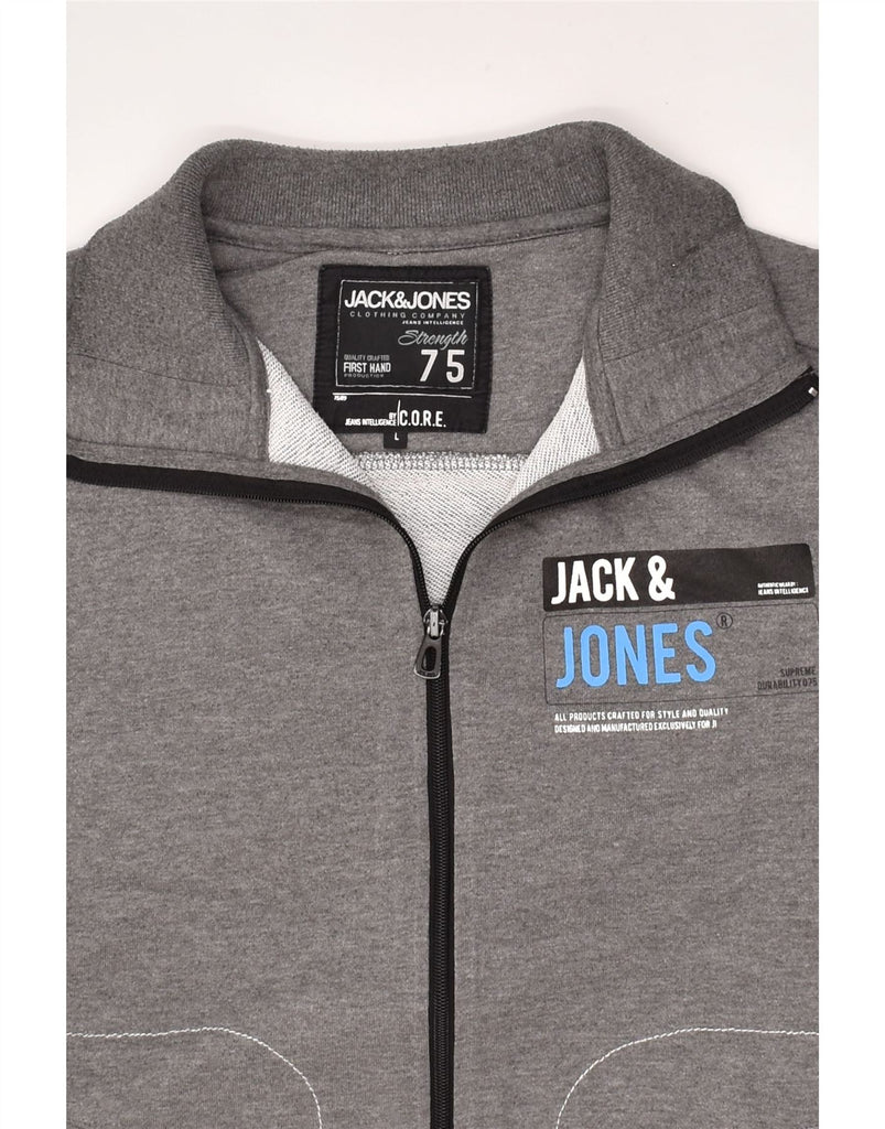 JACK & JONES Mens Tracksuit Top Jacket Large Grey Polyester | Vintage Jack & Jones | Thrift | Second-Hand Jack & Jones | Used Clothing | Messina Hembry 