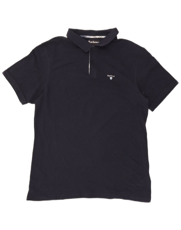 Barbour Mens Polo Shirt XL Navy Blue Cotton