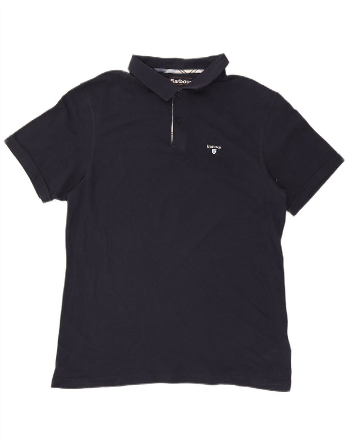 Barbour Mens Polo Shirt XL Navy Blue Cotton