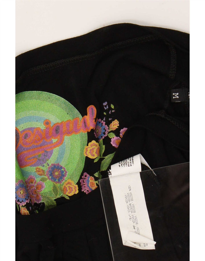 Desigual Womens Blouse Top UK 14 Medium Black Viscose
