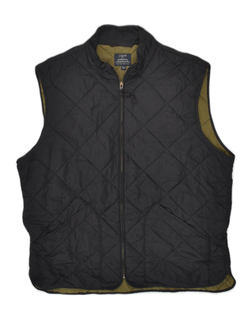 J. CREW Mens Quilted Gilet UK 40 Large Black Polyester | Vintage J. Crew | Thrift | Second-Hand J. Crew | Used Clothing | Messina Hembry 