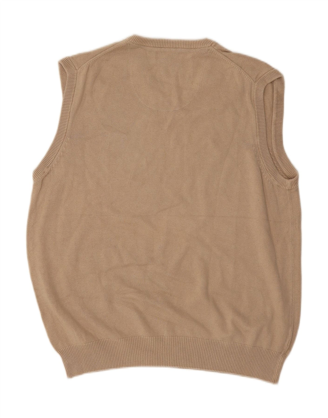 Marks & Spencer Mens Blue Harbour Vest Tank Top Large Beige Cotton
