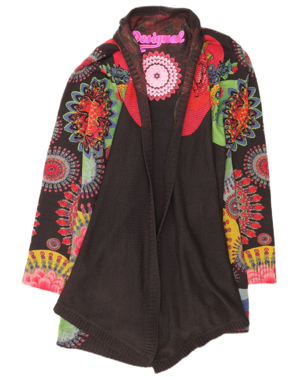 Desigual Womens Longline Cardigan Sweater UK 14 Large Multicoloured Floral