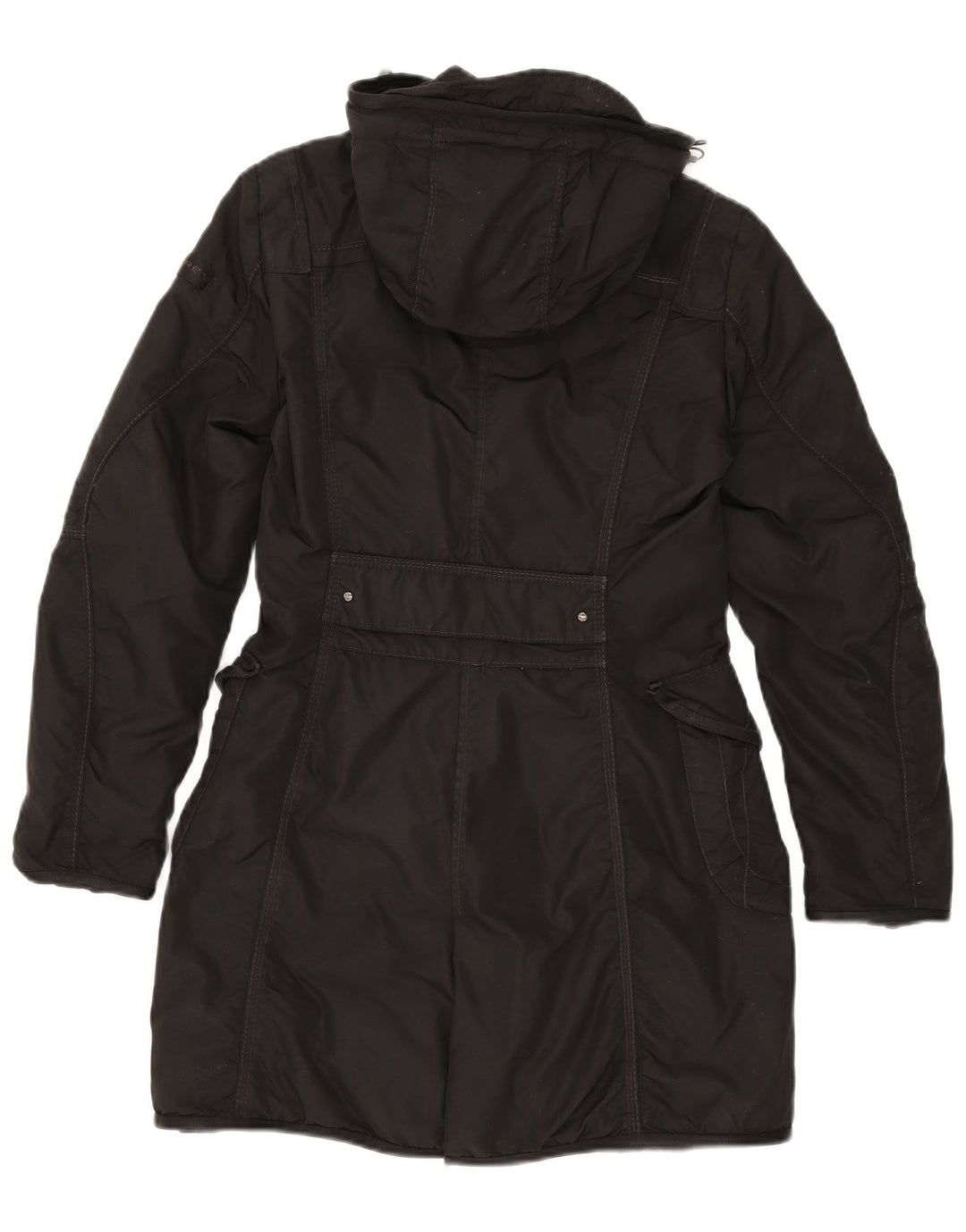 PEUTEREY Womens Hooded Padded Coat IT 40 Small Black Polyamide