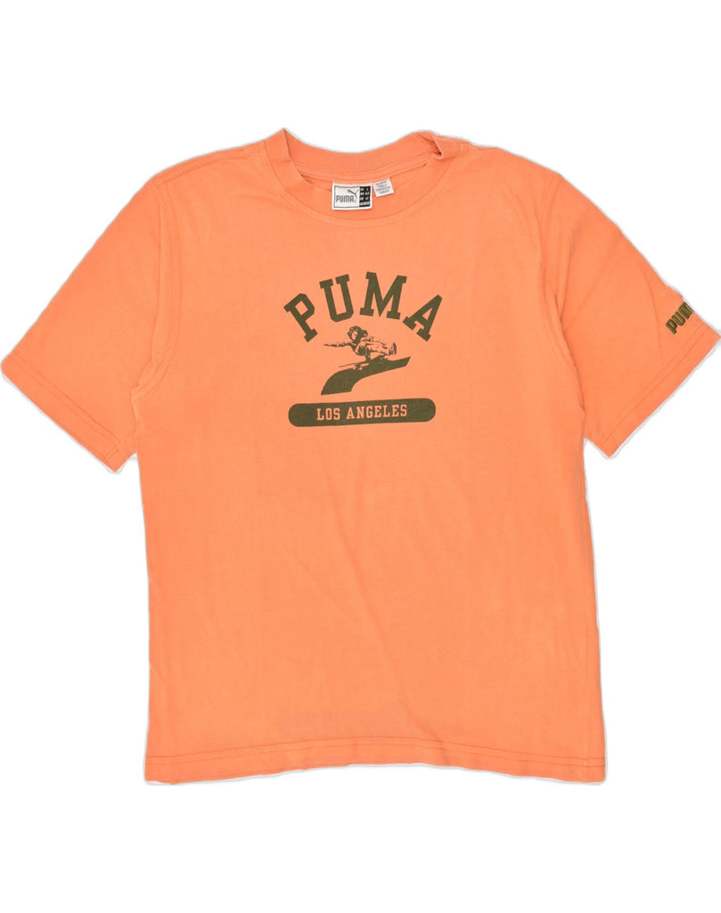 PUMA Boys Graphic T-Shirt Top 11-12 Years Orange Cotton | Vintage | Thrift | Second-Hand | Used Clothing | Messina Hembry 