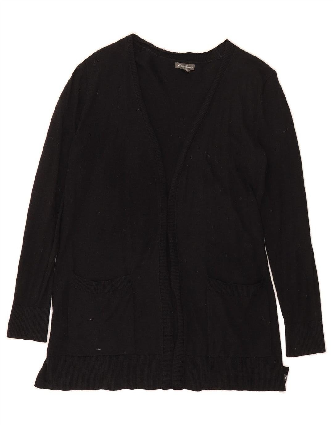EDDIE BAUER Womens Open Cardigan Sweater UK 10 Small Black Cotton Vintage Eddie Bauer and Second-Hand Eddie Bauer from Messina Hembry 