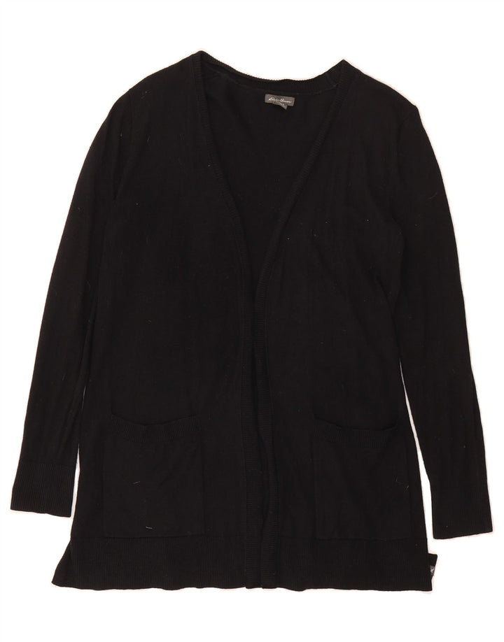 EDDIE BAUER Womens Open Cardigan Sweater UK 10 Small Black Cotton Vintage Eddie Bauer and Second-Hand Eddie Bauer from Messina Hembry 