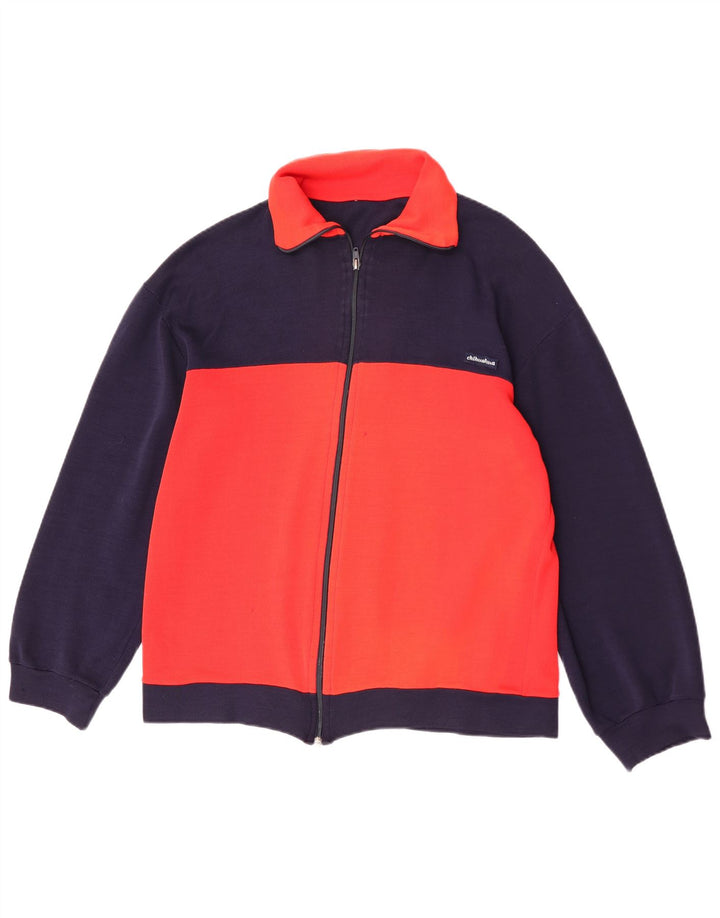 Vintage Mens Tracksuit Top Jacket Small Red Colourblock
