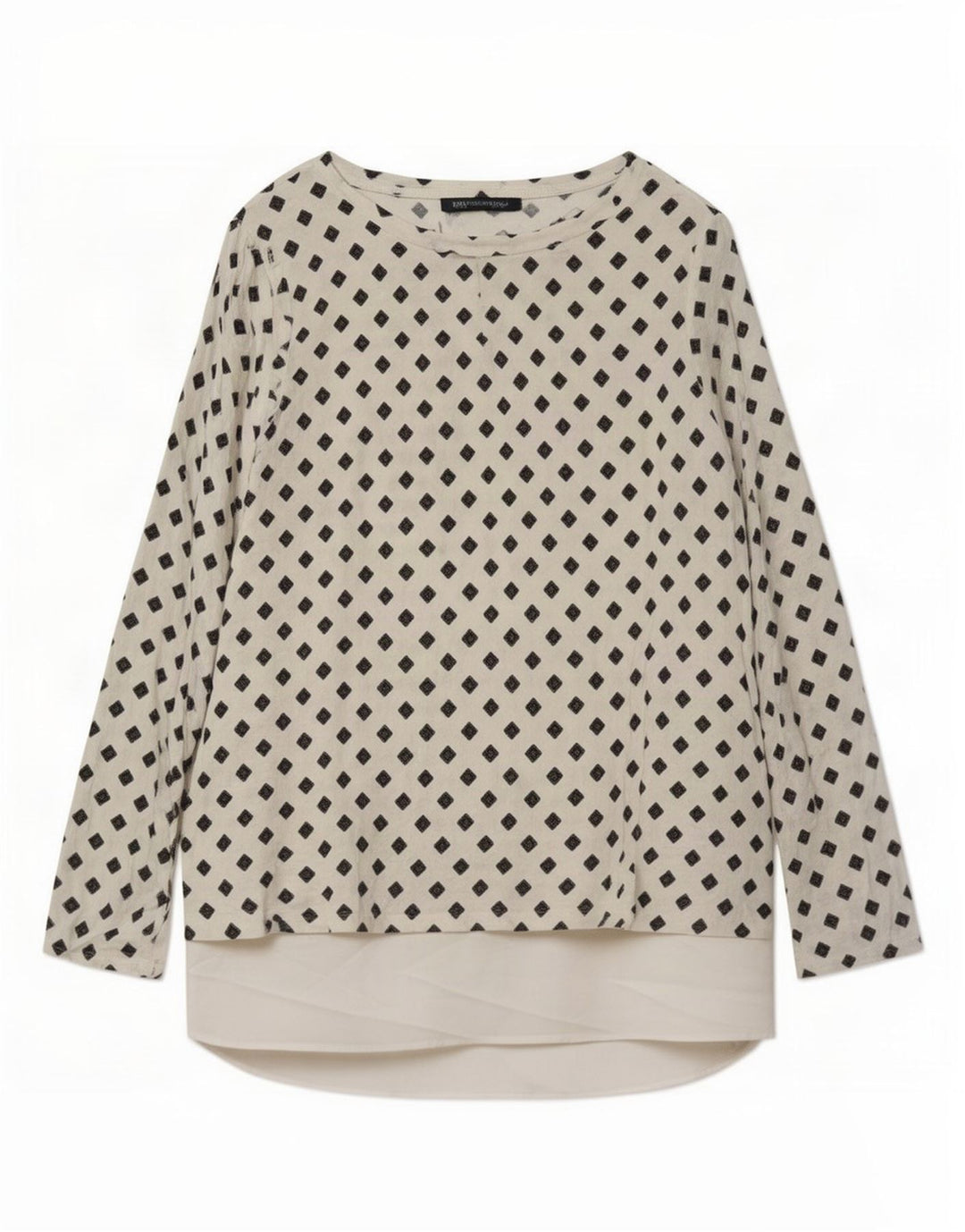 Marks & Spencer Womens Long Sleeve Tunic Top UK 16 Large White Geometric