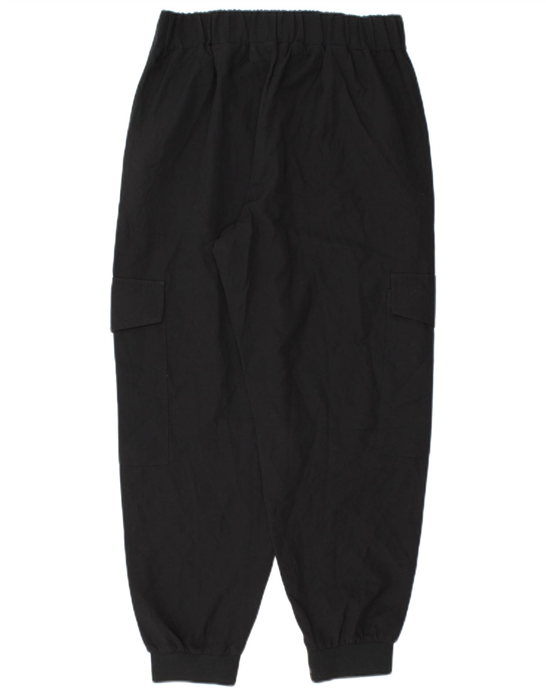 Zara Womens Crop Joggers Cargo Trousers Small W26 L25 Black Polyester