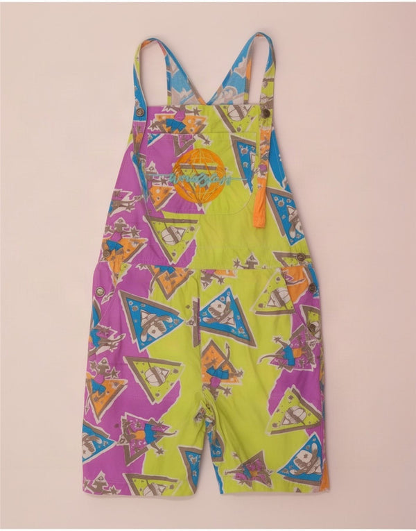 Vintage Womens Graphic Playsuit UK 14 Medium Multicoloured Geometric Cotton