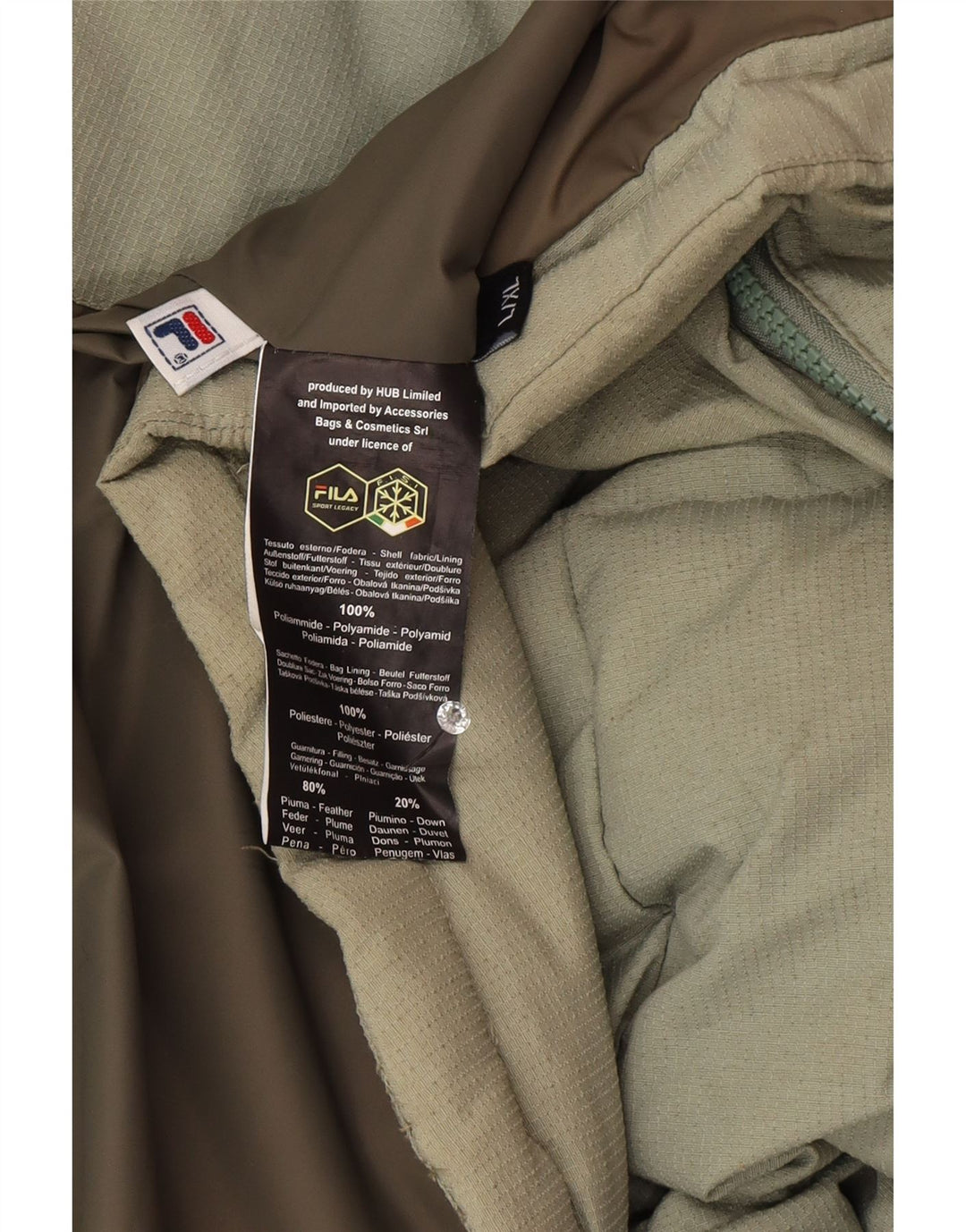 Fila Mens Padded Gilet UK 40 Large Green Polyamide