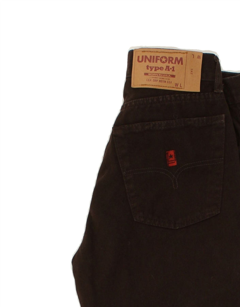 UNIFORM Mens Straight Jeans W32 L31 Brown Cotton Vintage Uniform and Second-Hand Uniform from Messina Hembry 