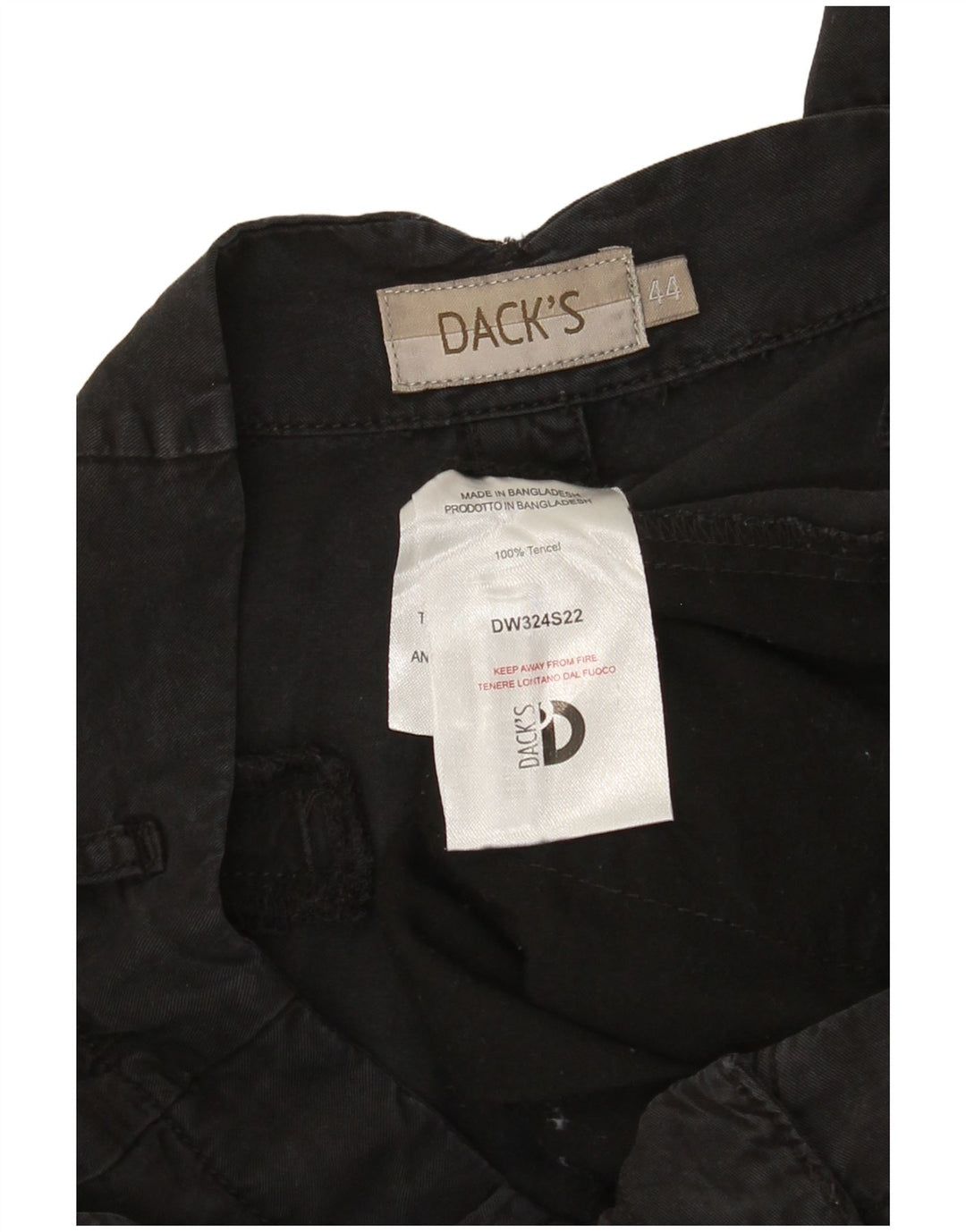 Dack's Womens Wide Leg Capri Trousers IT 44 Medium W30 L23 Black Tencel
