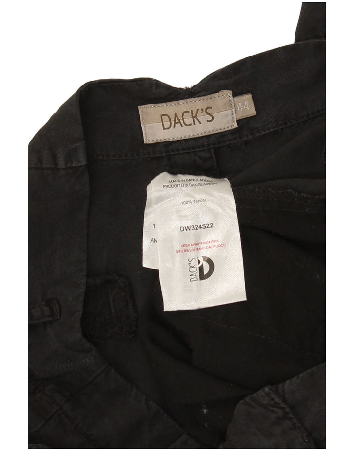 Dack's Womens Wide Leg Capri Trousers IT 44 Medium W30 L23 Black Tencel