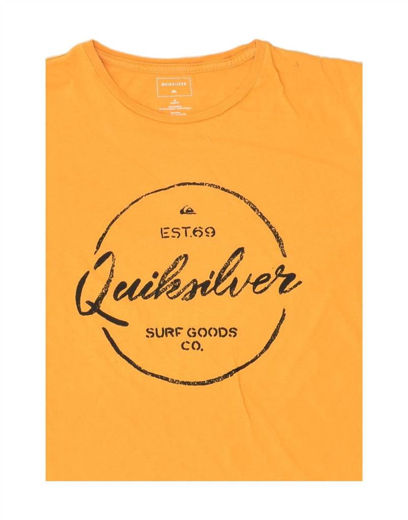 QUIKSILVER Boys Regular Fit Graphic T-Shirt Top 15-16 Years Yellow Cotton | Vintage Quiksilver | Thrift | Second-Hand Quiksilver | Used Clothing | Messina Hembry 