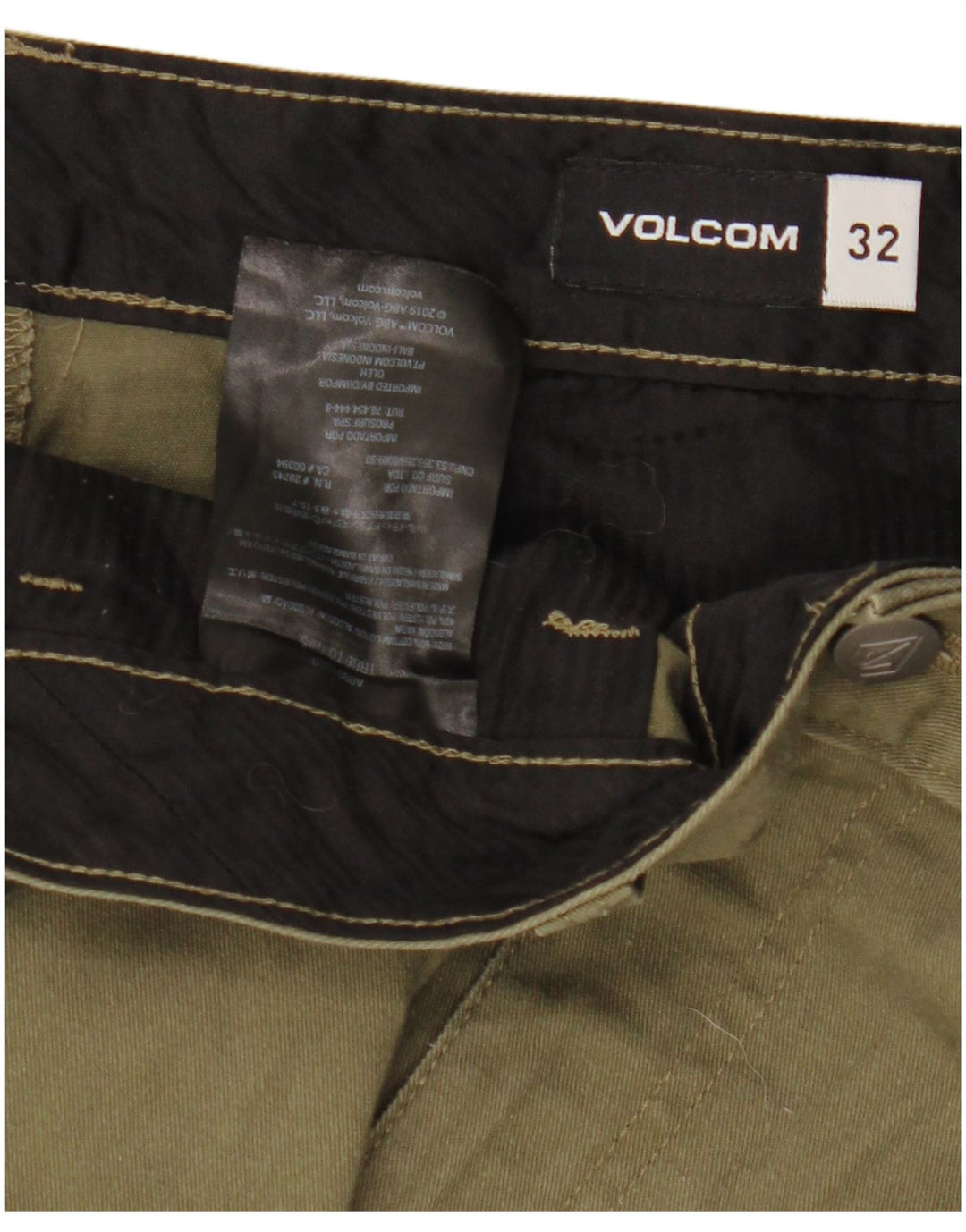 VOLCOM Mens Chino Shorts W32 Medium Khaki Polyester