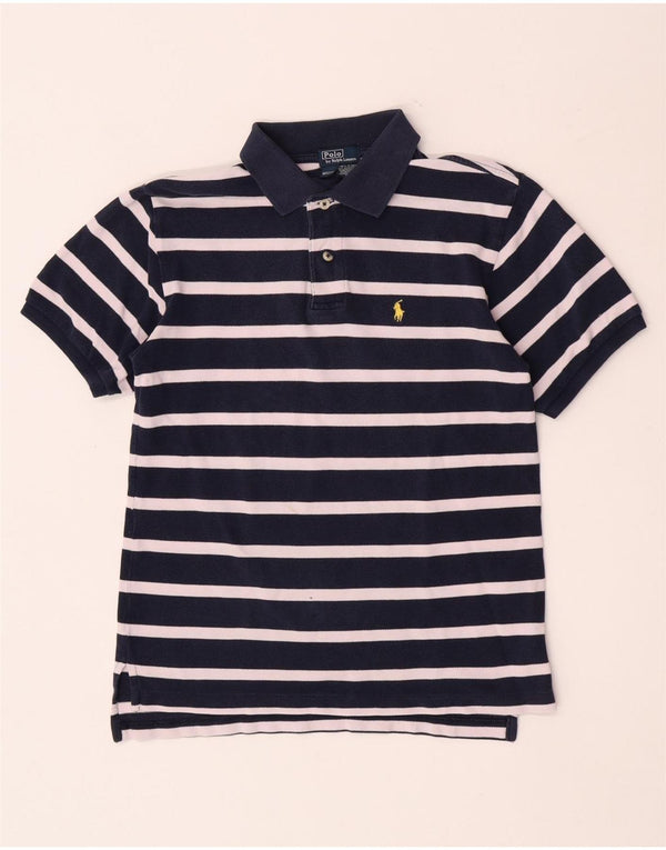 Polo Ralph Lauren Boys Polo Shirt 12-13 Years Medium Navy Blue Striped