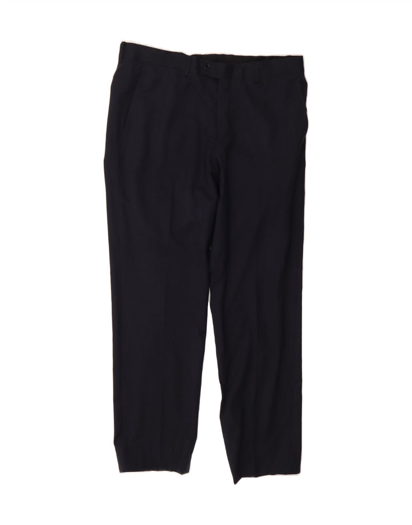 MASSIMO DUTTI Womens Straight Capri Trousers EU 44 XL W34 L20 Navy Blue Vintage Massimo Dutti and Second-Hand Massimo Dutti from Messina Hembry 