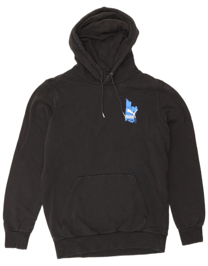 Puma Mens Graphic Hoodie Jumper Small Black Cotton