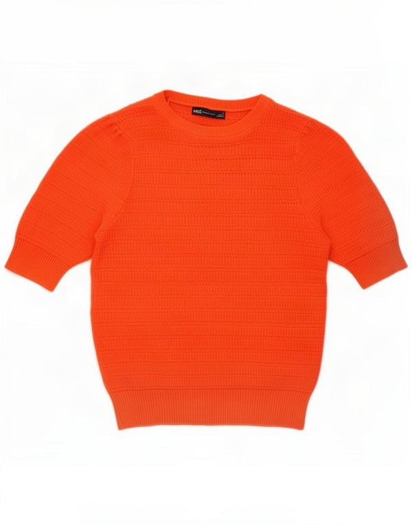 Marks & Spencer Womens Crew Neck Jumper Sweater UK 12 Medium Orange