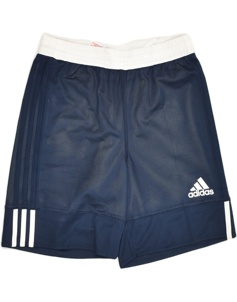 ADIDAS Boys Sport Shorts 11-12 Years Navy Blue Polyester | Vintage Adidas | Thrift | Second-Hand Adidas | Used Clothing | Messina Hembry 