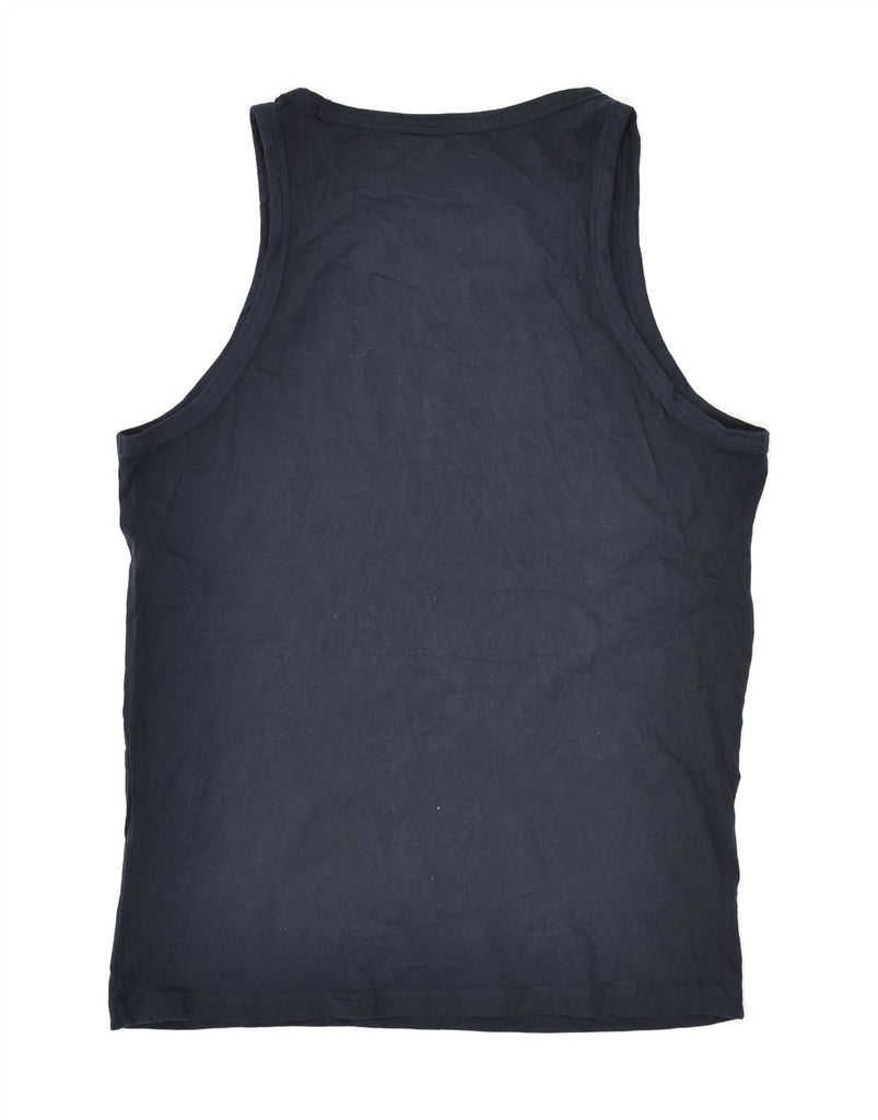 JACK & JONES Mens Slim Fit Graphic Vest Top Medium Navy Blue | Vintage Jack & Jones | Thrift | Second-Hand Jack & Jones | Used Clothing | Messina Hembry 