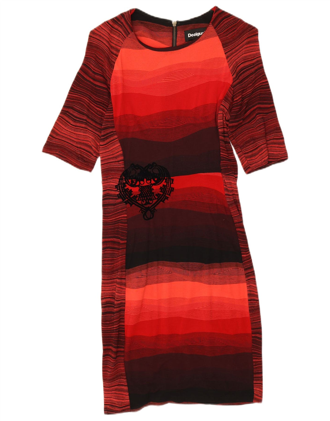 Desigual Womens Sheath Dress UK 10 Small Red Striped