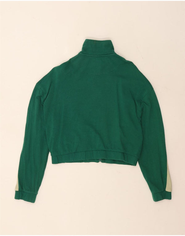 Zara Womens Crop Tracksuit Top Jacket UK 10 Small Green Colourblock